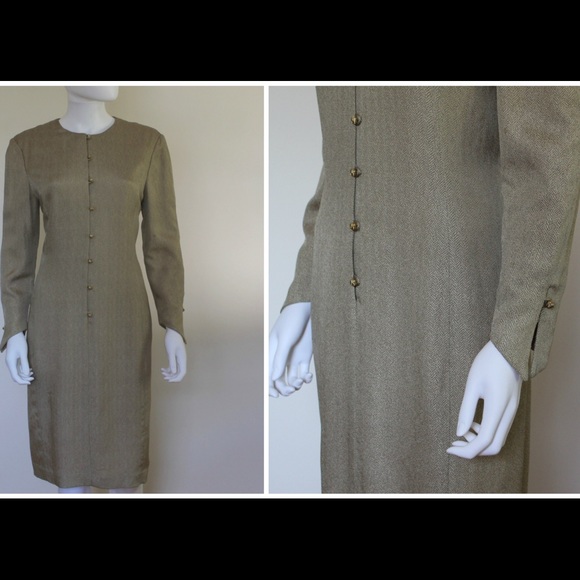 Vintage 80s Union Made Long Sleeve Dress