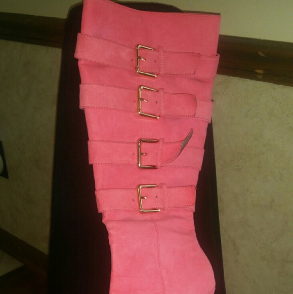 Pink Suede Knee Boot - Picture 2 of 2