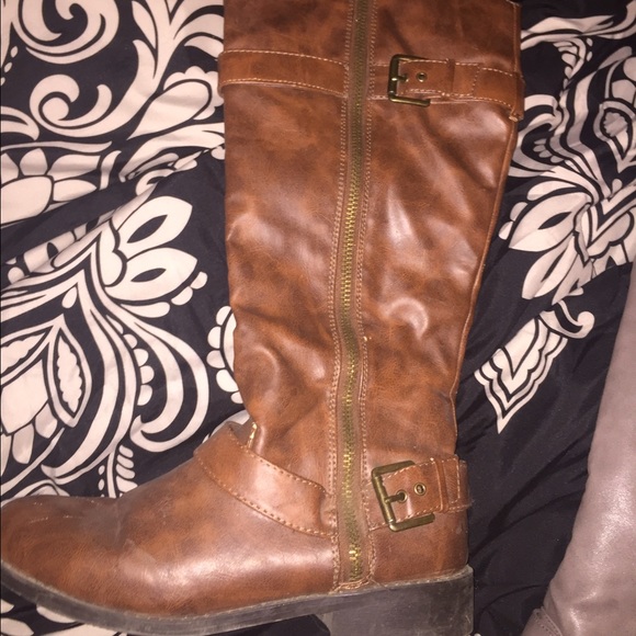 Brown riding boots