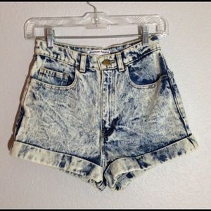 AA acid wash high waist cutoff shorts