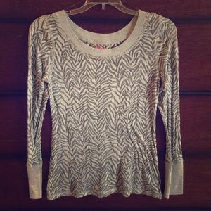 Zebra print long sleeve shirt!