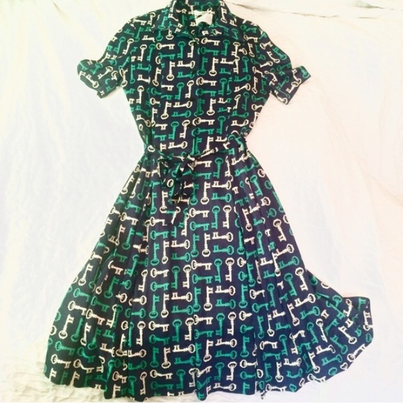 Vintage Dresses & Skirts - Vintage Shelton stroller in key pattern dress