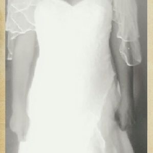Wedding dress w/ veils and back panel
