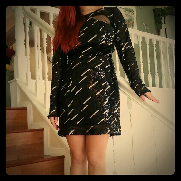 Black sequined dress