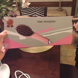 Hair brush straightener