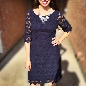 Lilly Pulitzer Navy Papillon Butterfly Lace Dress
