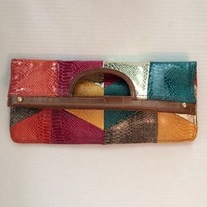 Nine West Patchwork Foldover Clutch
