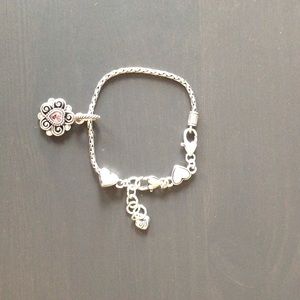 Brighton Silver bracelet w/ amethyst charm