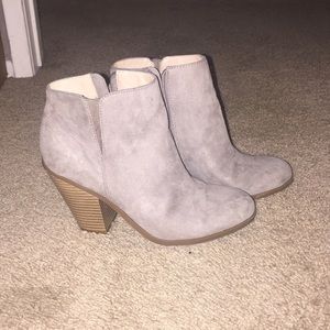 Grey Suede Booties