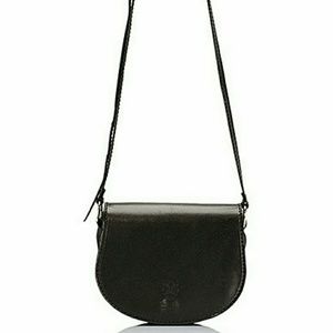 Italian black leather crossbody bag Giulia Massari