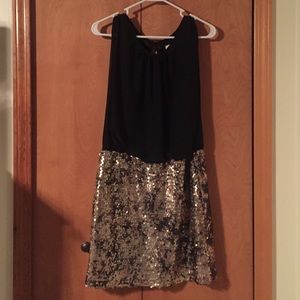 Black and gold party dress