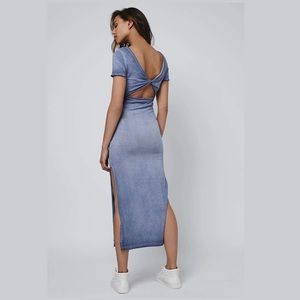 Topshop Twist Back Dress in Blue