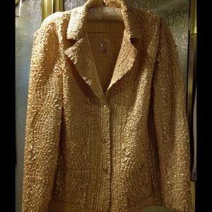 Rhonda Starks Shimmery Cream/Gold Crinkle Jacket