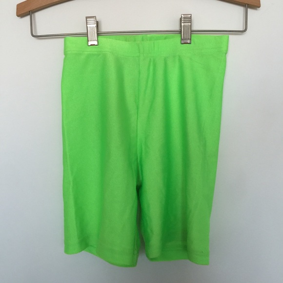 American Apparel Neon Green Spandex Workout Shorts