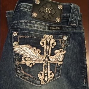 Miss Me Boot Cut 28 Bling Jeans EUC
