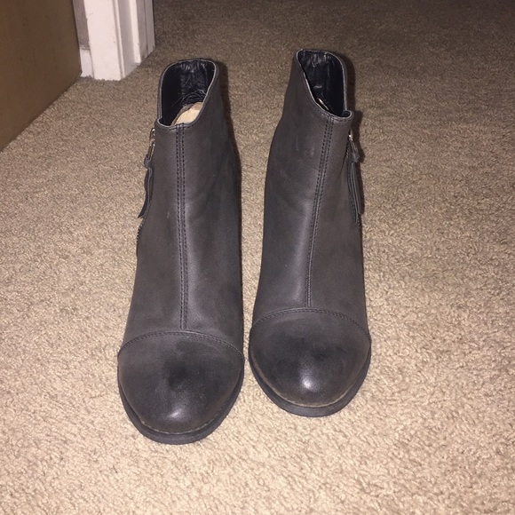 Black leather booties