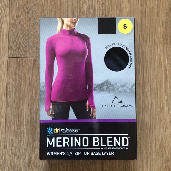 Merino blend 1/4 zip top base layer