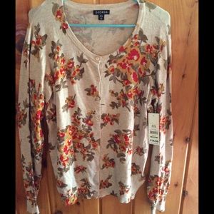 Floral cardigan sweater