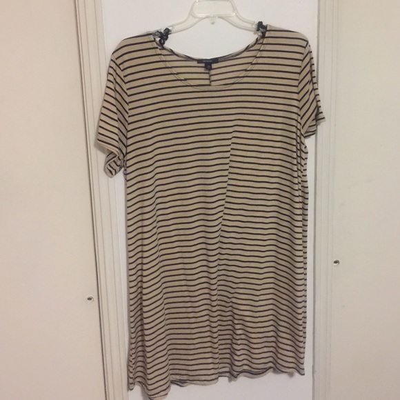 Tan and black striped dress