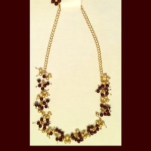 Black and gold necklace and earring set