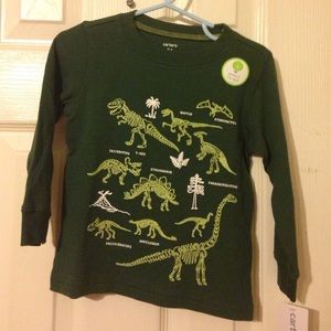 Dark green dinosaur long sleeve shirt