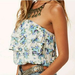 NWT Planet Blue Floral Tube Top XS