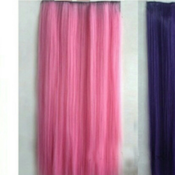 Clip In Pink Hair Extensions - Picture 2 of 4