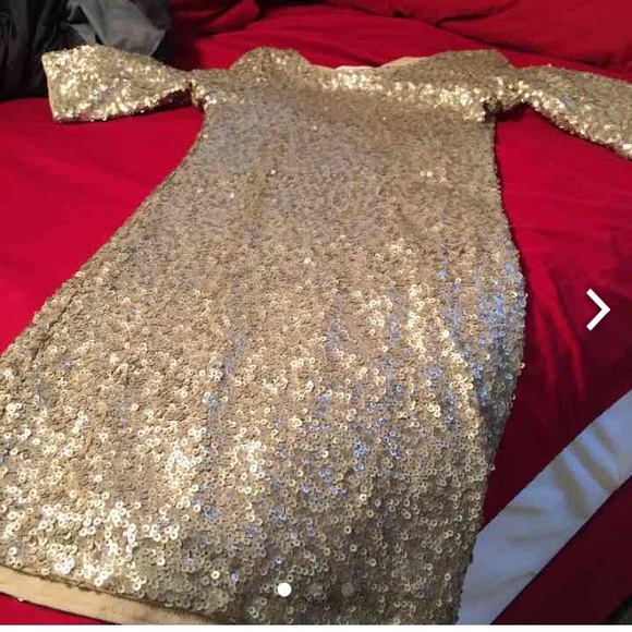Abercrombie gold sparkle dress