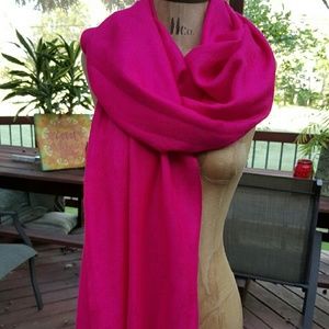 Bright pink scarf