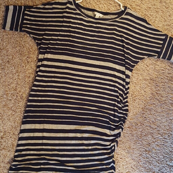 Cabi Stripped T-Shirt Rouched Dress