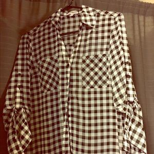 Express Checkered Portofino Top