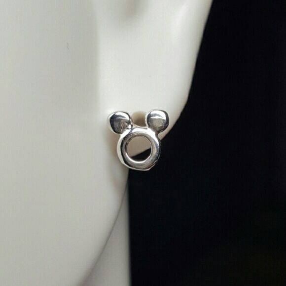 Sterling silver mouse earrings