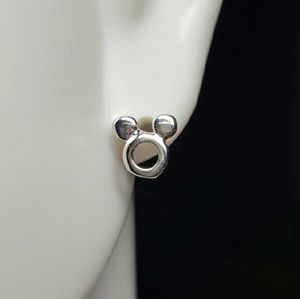 Sterling silver mouse earrings