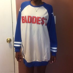 "BADDE$T" sweater dress.
