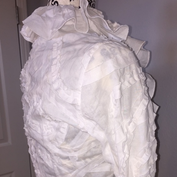 Denim Blazer, Silk Maxi skirt, White Blouse - Picture 3 of 4