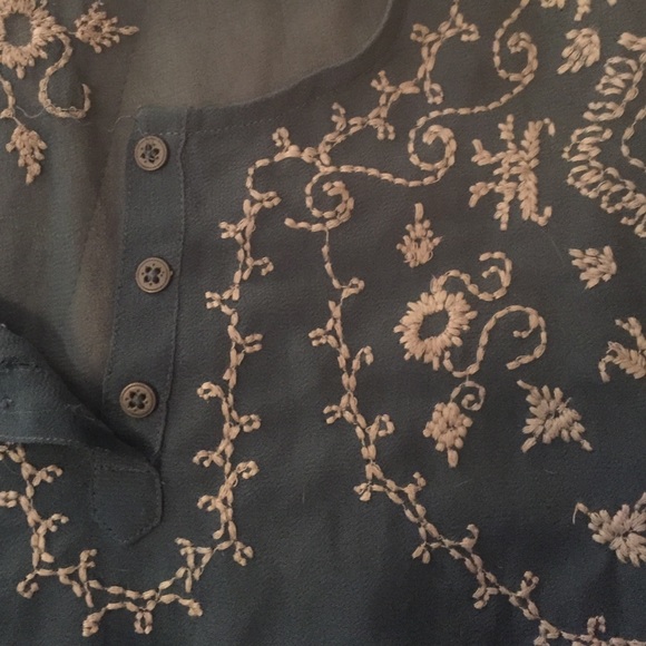 FREE PEOPLE TEAL LIGHT WEIGHT BLOUSE - Picture 2 of 4