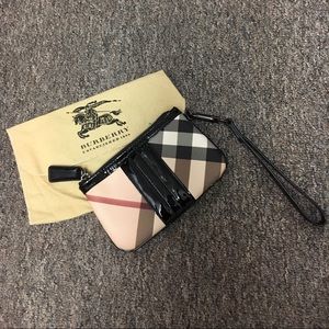 Burberry Nova Check/Patent Wristlet