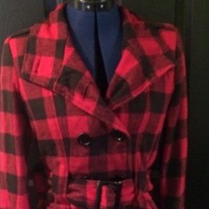 Plaid Peacoat Size M