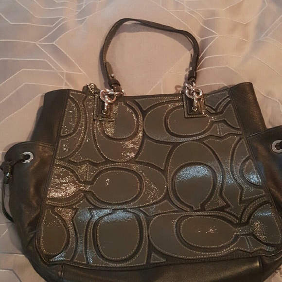 Navy blue coach tote