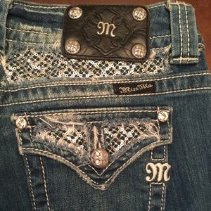 Miss Me Boot Cut 28 Stretch Sequin Bling Jeans