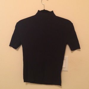 Nordstrom Ribbed Black Turtleneck Shirt Size Small