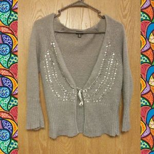 Mossimo grey sequin cardigan sweater.