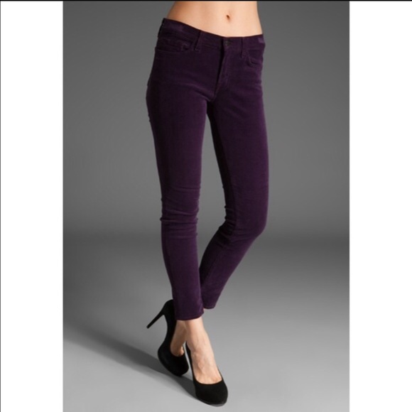 J Brand Plum Purple Corduroy Skinnies