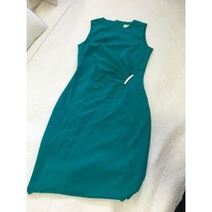 teal midi length dress
