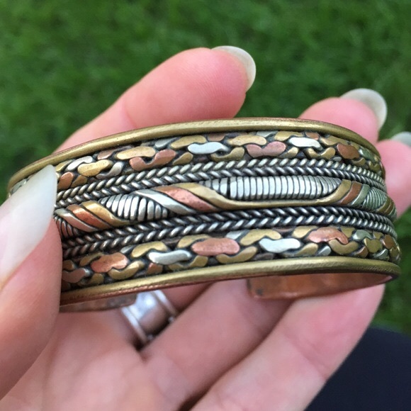 Boutique Jewelry - Antique Silver/Gold Boho Adjustable Cuff