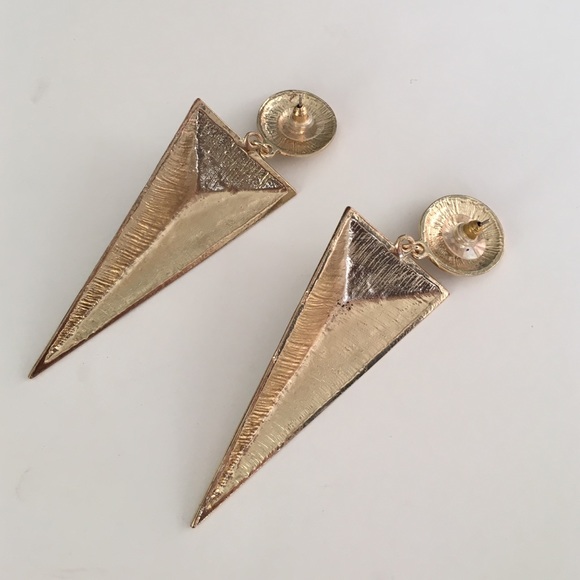 Triangle Statement Earrings - Picture 2 of 3