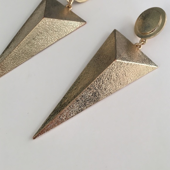 Triangle Statement Earrings - Picture 3 of 3