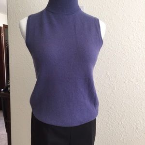 Purple sleeveless cashmere