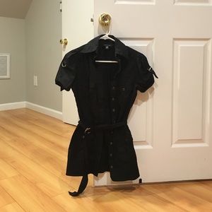 bebe Black Button Down w/ Belt