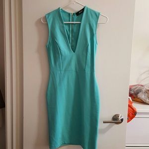 Blue deep V dress
